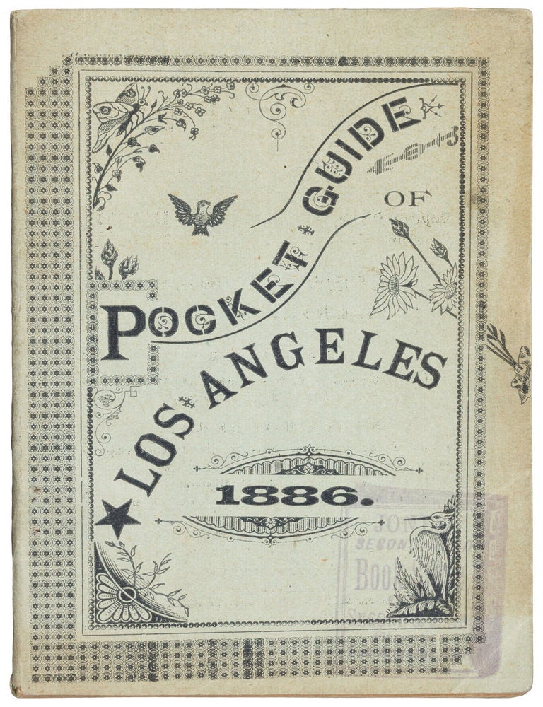 (#179194) POCKET GUIDE OF LOS ANGELES, CALIFORNIA; INCLUDING A HISTORY AND DESCRIPTION OF THE CITY, ITS POINTS OF INTEREST, PUBLIC BUILDINGS AND PLACES OF RESORT, HOTELS, CHURCHES, BANKS, PLACES OF AMUSEMENT, ETC., ETC., ETC.; TOGETHER WITH A STEAM, CABLE, HORSE AND ELECTRIC RAILWAY DIRECTORY, AND AN EXPLANATION OF THE STREET NUMBERING SYSTEM, FIRE-ALARM STATIONS, POSTOFFICE DIRECTORY, AND AN INDEX. AUGUST, 1886. Edited by G. B. G. California, Los Angeles.