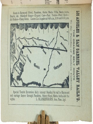 POCKET GUIDE OF LOS ANGELES, CALIFORNIA; INCLUDING A HISTORY AND DESCRIPTION OF THE CITY, ITS POINTS OF INTEREST, PUBLIC BUILDINGS AND PLACES OF RESORT, HOTELS, CHURCHES, BANKS, PLACES OF AMUSEMENT, ETC., ETC., ETC.; TOGETHER WITH A STEAM, CABLE, HORSE AND ELECTRIC RAILWAY DIRECTORY, AND AN EXPLANATION OF THE STREET NUMBERING SYSTEM, FIRE-ALARM STATIONS, POSTOFFICE DIRECTORY, AND AN INDEX. AUGUST, 1886. Edited by G. B. G.