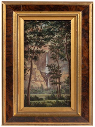 #179198) YOSEMITE FALLS. OIL ON BOARD. Harold Peelor