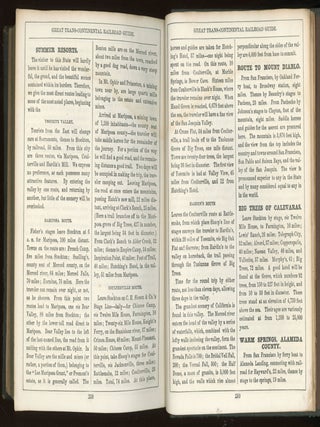GREAT TRANS-CONTINENTAL RAILROAD GUIDE CONTAINING A FULL AND AUTHENTIC DESCRIPTION OF OVER FIVE HUNDRED CITIES, TOWNS, VILLAGES, STATIONS, GOVERNMENT FORTS AND CAMPS, MOUNTAINS, LAKES, RIVERS, SULPHUR, SODA AND HOT SPRINGS, SCENERY, WATERING PLACES, SUMMER RESORTS; WHERE TO LOOK FOR AND HUNT THE BUFFALO, ANTELOPE, DEER, AND OTHER GAME; TROUT FISHING, ETC., ETC. IN FACT, TO TELL YOU WHAT IS WORTH SEEING -- WHERE TO SEE IT -- WHERE TO GO -- HOW TO GO -- AND WHOM TO STOP WITH WHILE PASSING OVER THE UNION PACIFIC RAILROAD, CENTRAL PACIFIC RAILROAD OF CAL.,THEIR BRANCHES AND CONNECTIONS BY STAGE AND WATER, FROM THE ATLANTIC TO THE PACIFIC OCEAN. Illustrated.