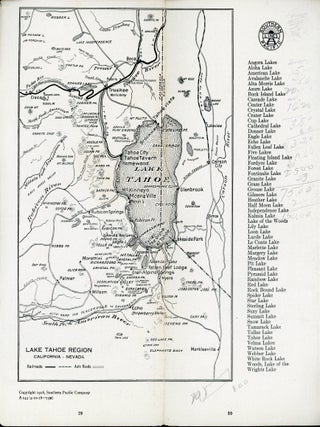 THE TAHOE COUNTRY SOUTHERN PACIFIC [cover title].