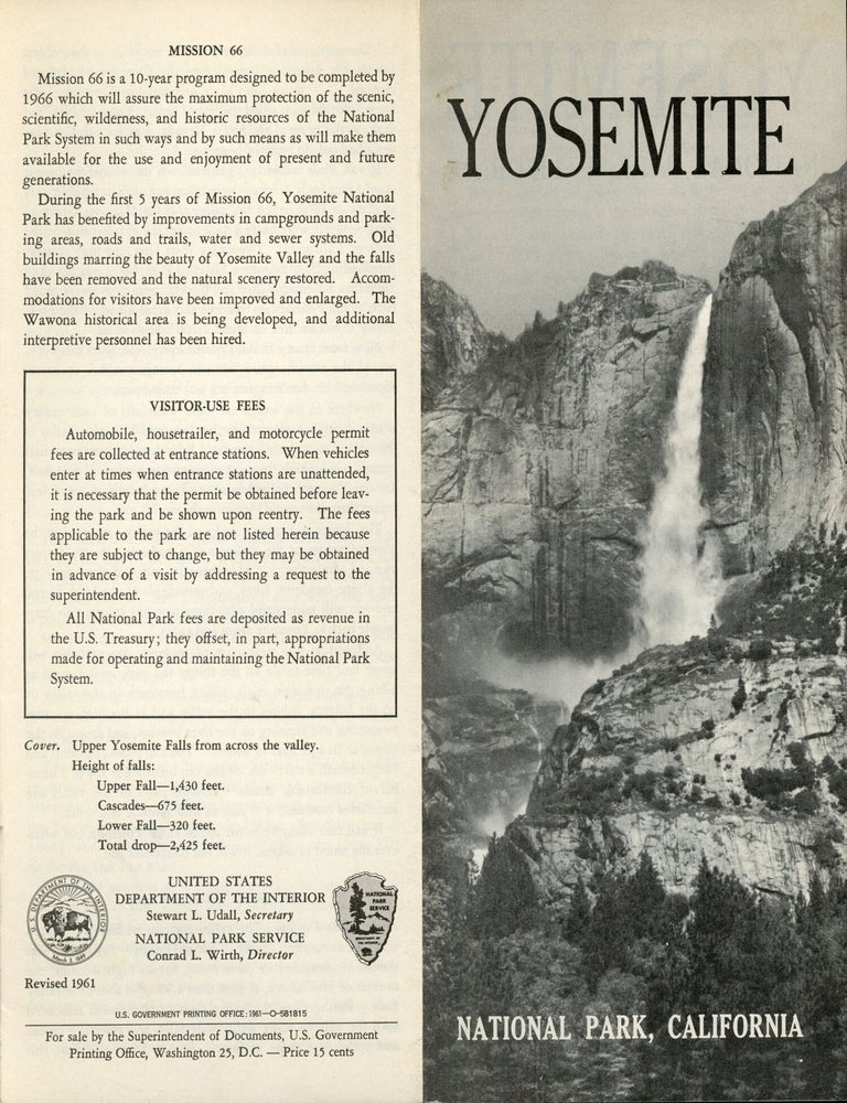 (#179330) Yosemite National Park, California [cover title]. UNITED STATES. DEPARTMENT OF THE INTERIOR. NATIONAL PARK SERVICE.