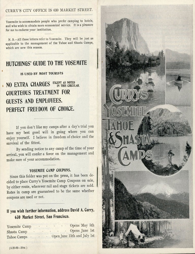 (#179420) Curry's Yosemite, Tahoe & Shasta camps [cover title]. CAMP CURRY.