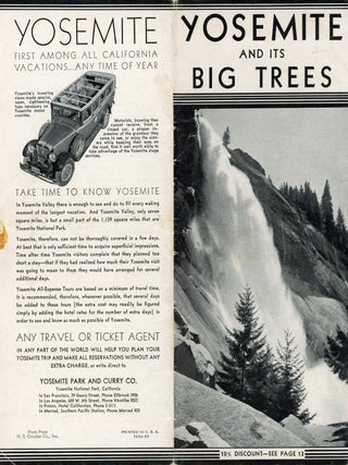 #179452) Yosemite and its Big Trees ... [cover title]. YOSEMITE PARK AND CURRY COMPANY