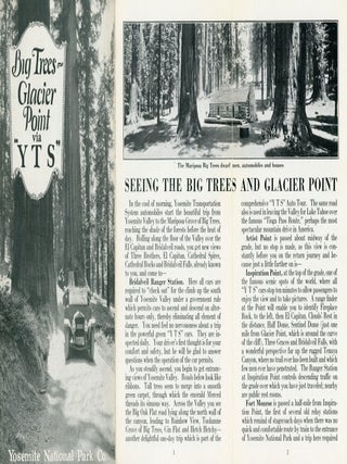 #179476) Big Trees -- Glacier Point via "Y T S" Yosemite National Park Co. [cover...