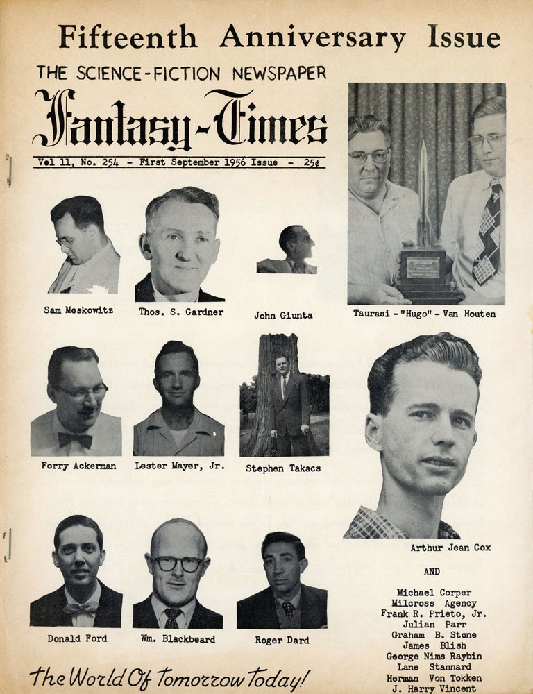 (#179508) FANTASY-TIMES: "THE WORLD OF TOMORROW TODAY!" 1 September 1956 ., James V. Taurasi, number 254 volume 11.