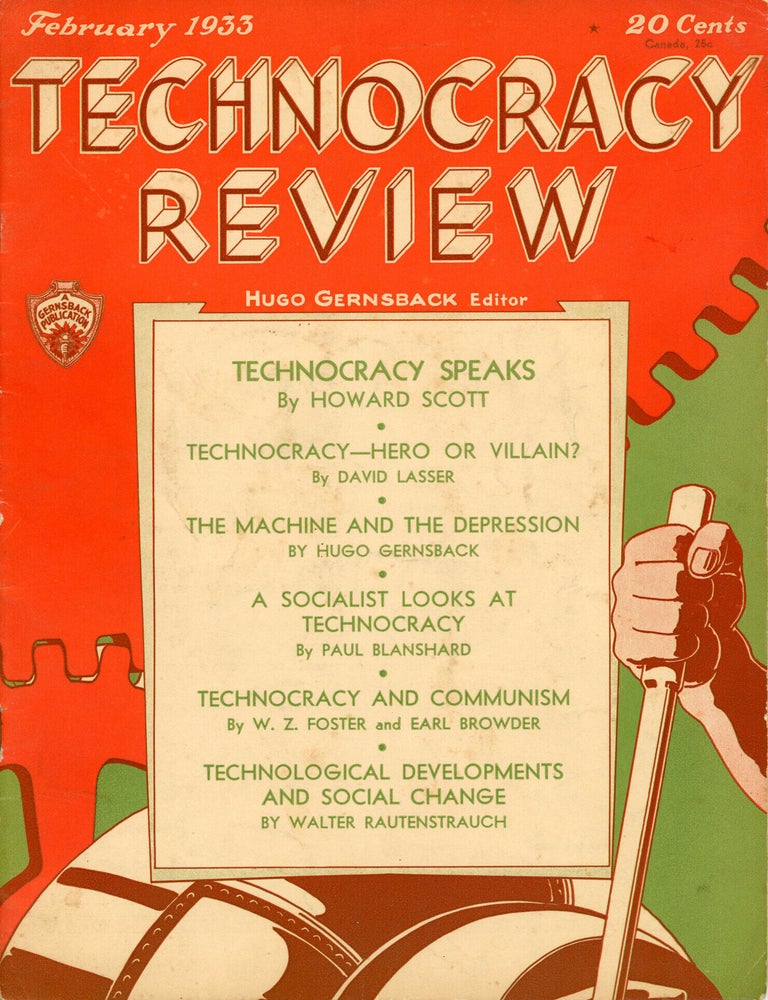 (#179512) TECHNOCRACY REVIEW. February-March 1933 ., Hugo Gernsback, numbers volume 1.
