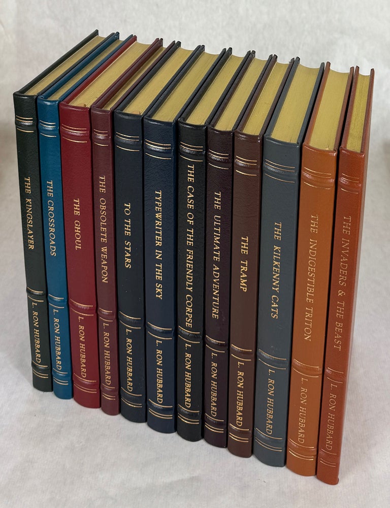 (#179698) [L. RON HUBBARD CLASSIC FICTION SERIES, THE] THE KINGSLAYER [with] THE CROSSROADS, THE DEVIL'S RESCUE, THE ROOM [with] THE GHOUL [with] THE OBSOLUTE WEAPON, THE PLANET MAKERS, BEYOND ALL WEAPONS [with] TO THE STARS [with] TYPEWRITER IN THE SKY [with] THE CASE OF THE FRIENDLY CORPSE [with] THE ULTIMATE ADVENTURE [with] THE TRAMP [with] THE KILKENNY CATS SERIES: THE IDEALIST, THE KILKENNY CATS, THE TRAITOR, THE MUTINEERS, THE REBELS [with] THE INDIGESTIBLE TRITON [with] THE INVADERS & THE BEAST. Hubbard.