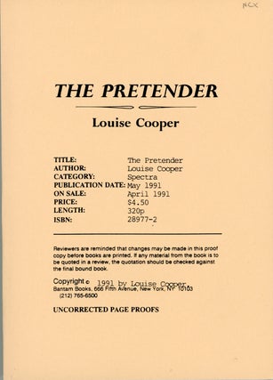 #22033) THE PRETENDER. Louise Cooper