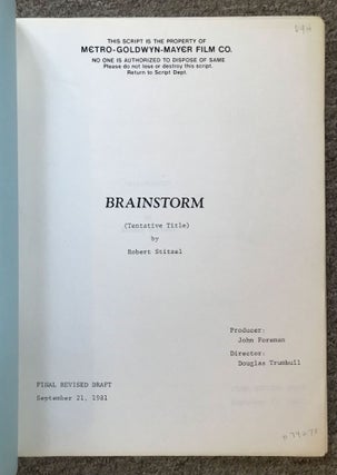 #74273) BRAINSTORM ... Final Revised Draft September 21, 1981. Robert Stitzel
