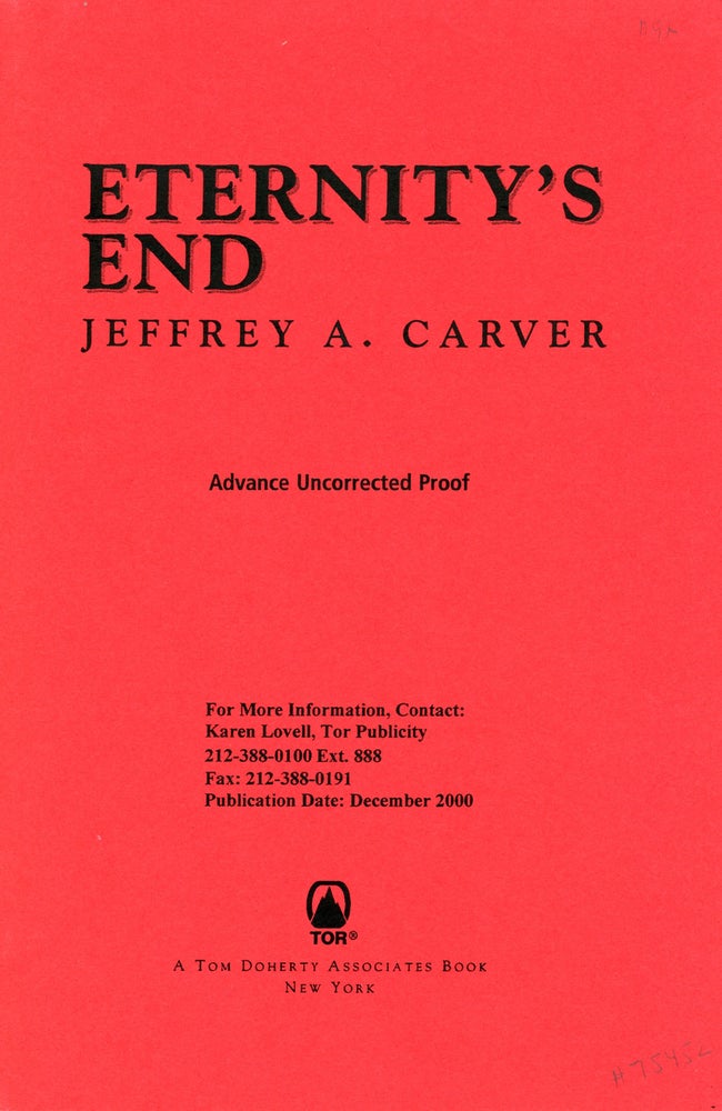 (#75452) ETERNITY'S END. Jeffrey A. Carver.